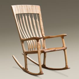 Handcrafted Floating Spalted Maple Rocking Chair