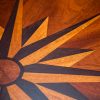 Compass Table with detail of marquetry