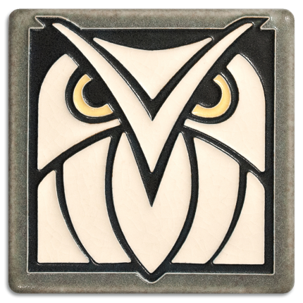 Grey White Owl Tile