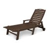 Nautical Chaise w Arms & Wheels in Mahogany