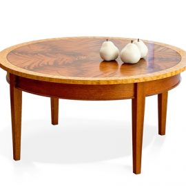Round Exotic Wood Coffee Table