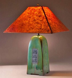Moss Lamp with Coffee Lotka Shade