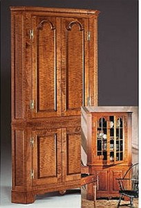 Queen Anne Corner Cupboard with Glass Panels