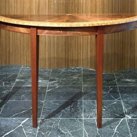 Demilune Exotic Wood Console Table