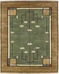 The Ginkgo Rug with Sage Background
