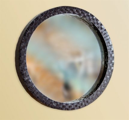 Round Woven Steel Mirror