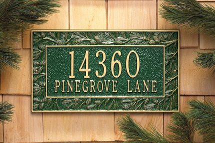 Pine Address Plaque