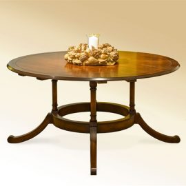 Four Column Round Extension Dining Table