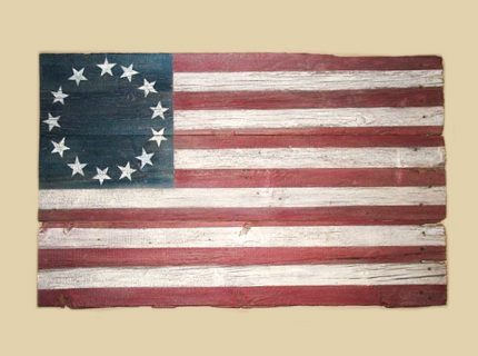 Reclaimed Barn Wood Betsy Ross Flag - Harvard, IL
