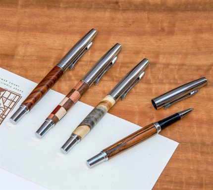 Chrome and Wood Pens