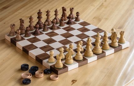 Walnut & Maple Chess Set