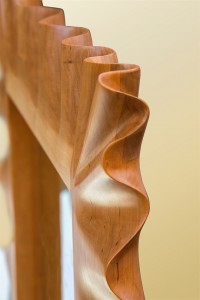 Hardwood Carved Ruffle Mirror Corner Detail