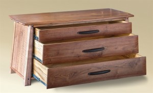 Three Drawer Low Chest open drawer detail