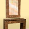 Woven Metal Table and Mirror