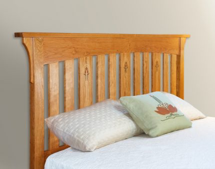 inlaid bed arts and crafts headboard