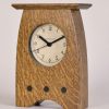 Arts and Crafts Clock in Nut Brown Oak Curved