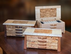 Burled Jewelry Boxes