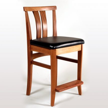 Low Back Asian Bar Chair (Sapele)