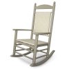 Polywood Jefferson Woven Rocking Chair Sand w white loom