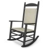 Polywood Jefferson Woven Rocking Chair grey w white loom