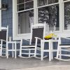 Polywood Jefferson Woven Rocking Chairs on Porch