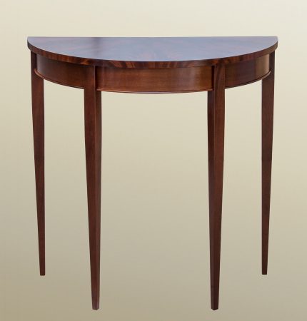 Demilune Mahogany Table with Drawer Front
