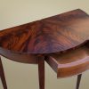Demilune Mahogany Table with Drawer Top