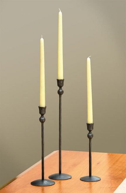 Wrought Iron Tapered Candlesticks