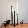 Ball and Taper Candleholders and birds 9, 12, and 16 inch