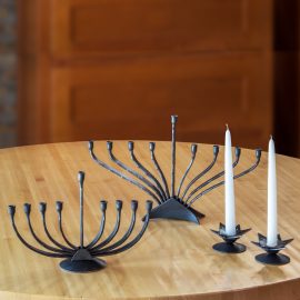 Judaica Menorah and Candleholders