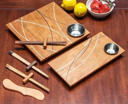 Zen Sushi Trays & Chopsticks