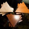 Triangular Stacking Side Table Set Color Options