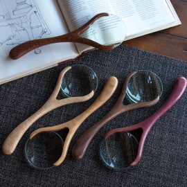 Modern & Elegant Carved Wood Magnifying Glass