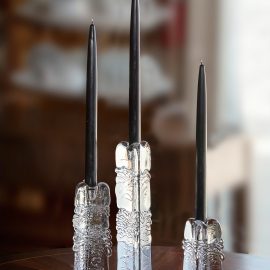 Three-Sided Organic Glass Candlestick