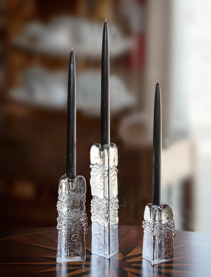 Three-Sided Organic Glass Candlestick