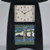 Arts & Crafts 6x6 Tile Clock in Slate Stained Oak