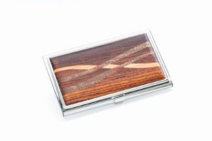 Inlaid Business Card Case Cocobolo Rosewood