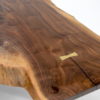 Live edge walnut coffee table brass legs - detail