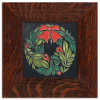 6x6 Wreath tile in Black with Oak frame