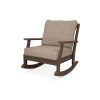 Braxton Deep Seating Rocking Chair in Mahogany w Spiced Burlap