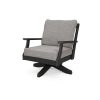 Braxton Deep Seating Swivel Chair in Black w Grey Mist