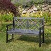 Chippendale Bench in Slate Gray