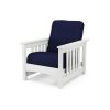 Mission Chair in White w Navy