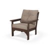 Vineyard Deep Seating Chair in Mahogany w Spiced Burlap