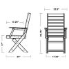 Captain Folding Dining Chair Dimensions