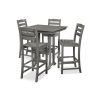 Farmhouse 37in Bar Table in Slate Gray w La Casa Cafe Chairs