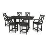 Farmhouse Counter Table in Black w Braxton Counter Chairs