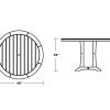 Nautical Trestle 48" Round Dining Table Dimensions