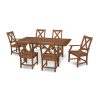 Rustic Farmhouse Table in Teak with Braxton Dining Chairs