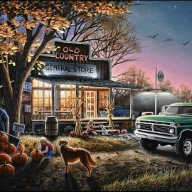 The Harvest Moon Wooden Jigsaw Puzzle by Chuck Black